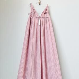 Jonathan Simkhai Camille Plisse Pink Goddess Gown Sirencore MSRP $695 Size 8 NWT